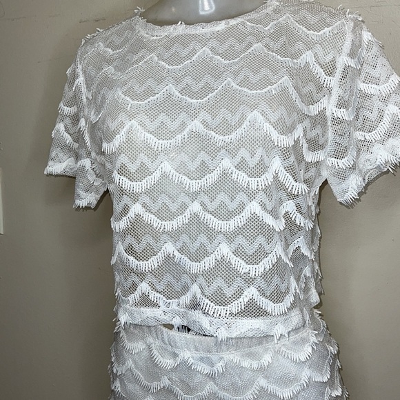 Good Time Matching Set White Lace Size M - Picture 3 of 9